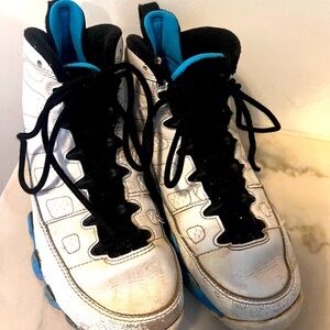 Jordan Kids White and Blue Sneakers